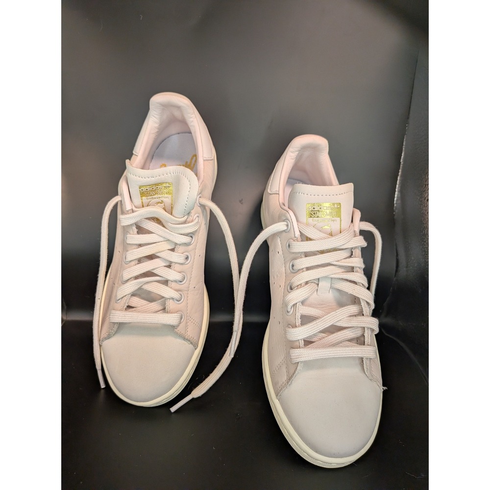 Adidas Stan Smith Pink Gold Leather Sneakers B41595 Womens Size 7.5 Low Top